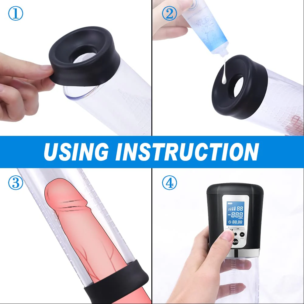 Electric Penis Vacuum Pump with 4 Suction Intensities Rechargeable - Image 4