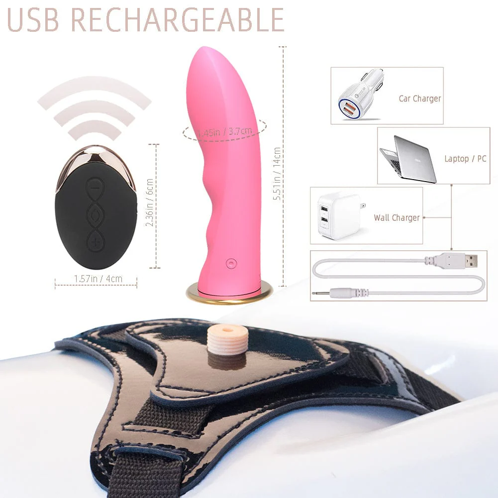 Wireless Remote USB Rechargeable Strap On Dildo - Image 5
