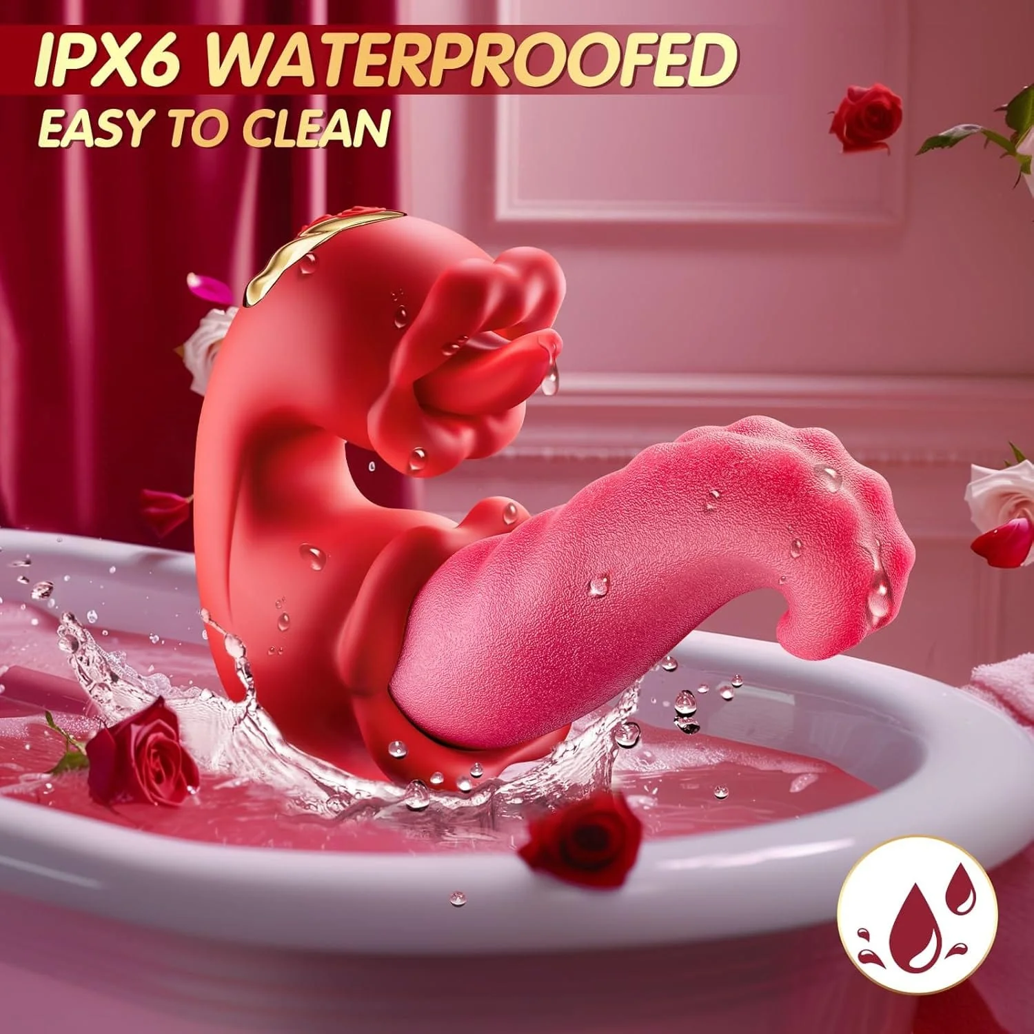 3 in 1 Tongue Thrusting Vibrators Dildo with 10 Licking Clitoral & Swing Mode - Image 5