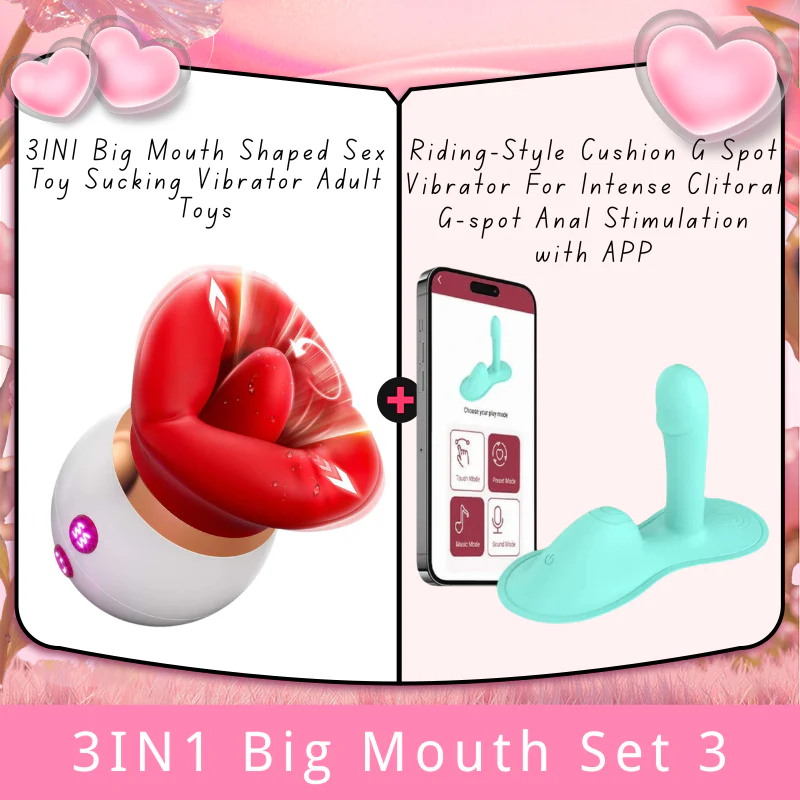 3IN1 Big Mouth Shaped Sex Toy Sucking Vibrator Adult Toys - Image 11