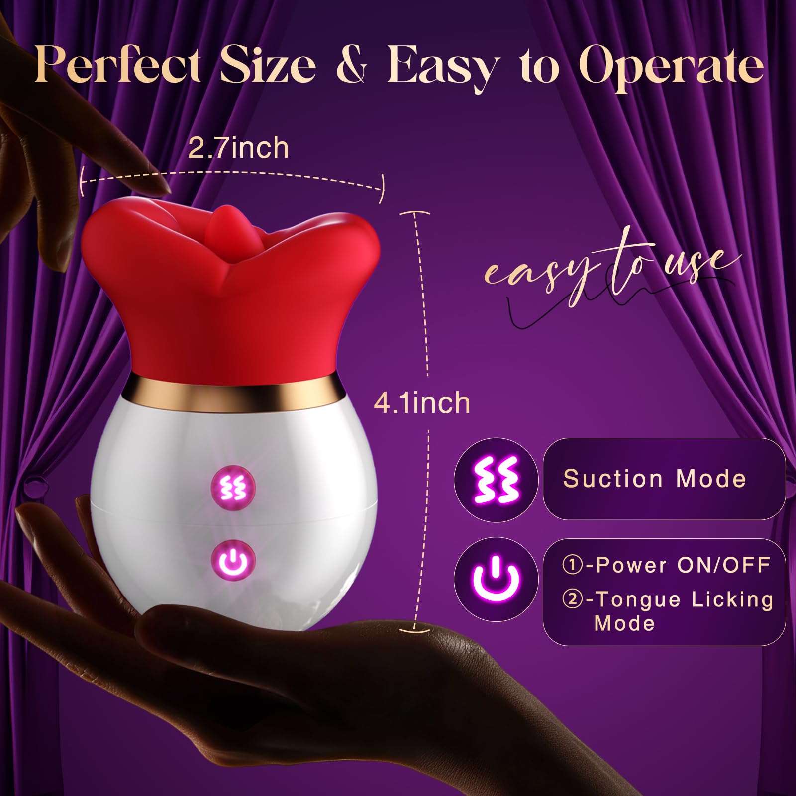 3IN1 Big Mouth Shaped Sex Toy Sucking Vibrator Adult Toys - Image 3