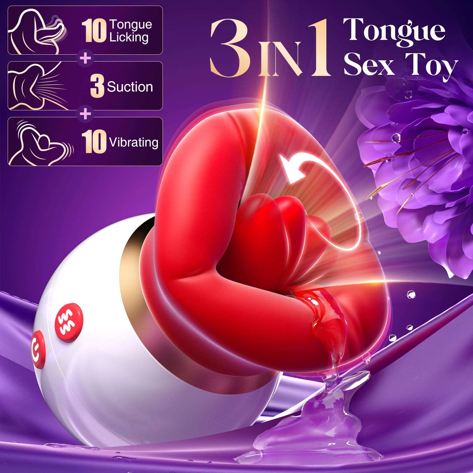 3IN1 Big Mouth Shaped Sex Toy Sucking Vibrator Adult Toys - Image 4