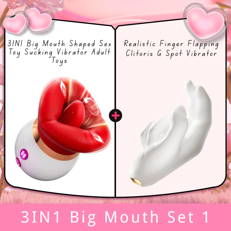 3IN1 Big Mouth Shaped Sex Toy Sucking Vibrator Adult Toys - Image 9