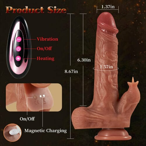 9 Vibrating Tongue Licking Heating 8.67 Inch Realistic Dildo - Image 5