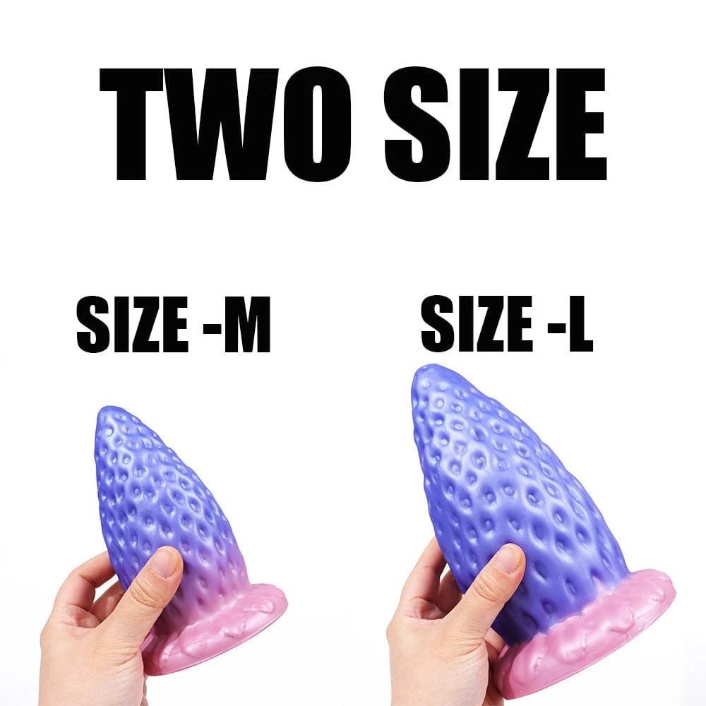 AIMITEX Super Large Strawberry Silicone Butt Plug Anal Sex Toy - Image 6