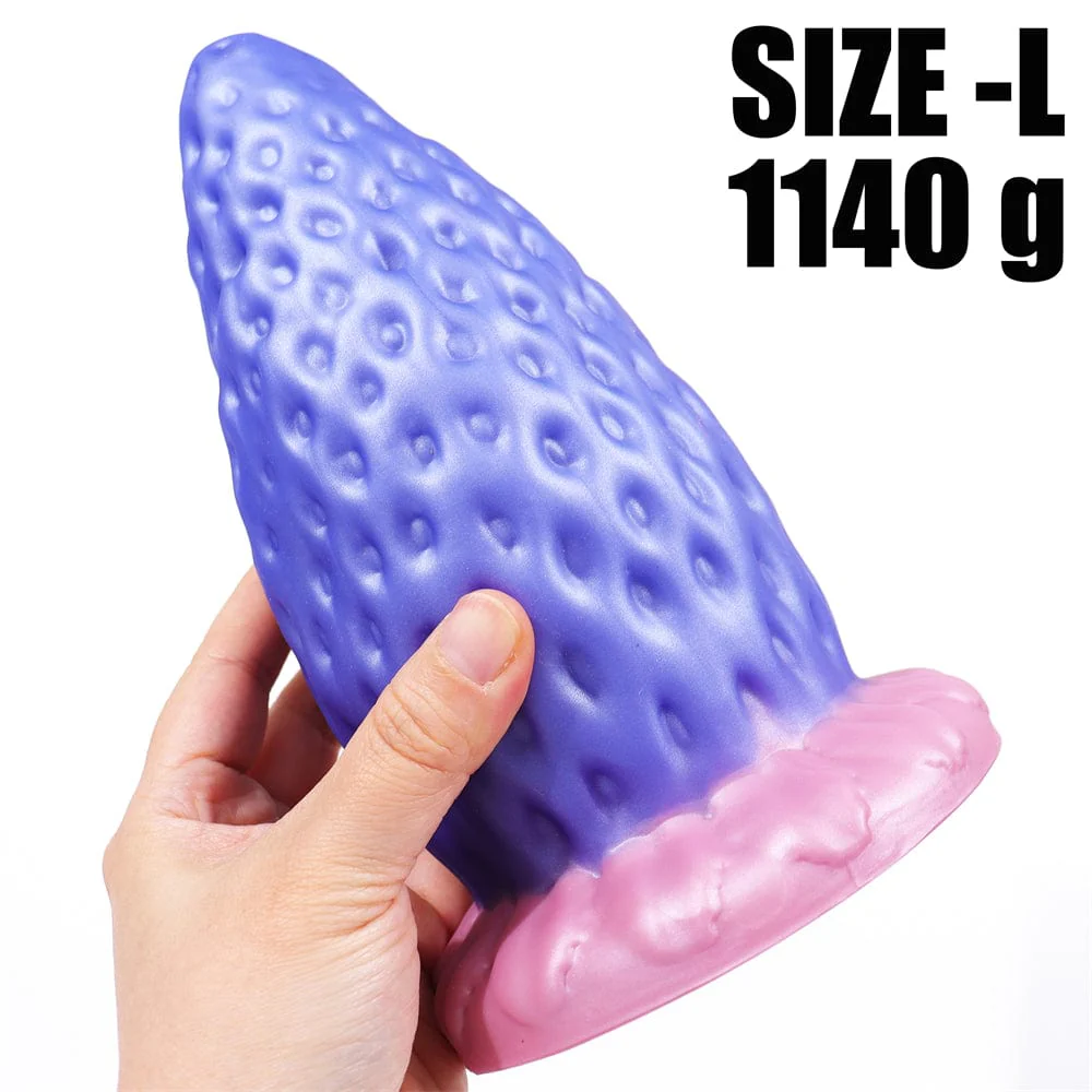 AIMITEX Super Large Strawberry Silicone Butt Plug Anal Sex Toy - Image 9