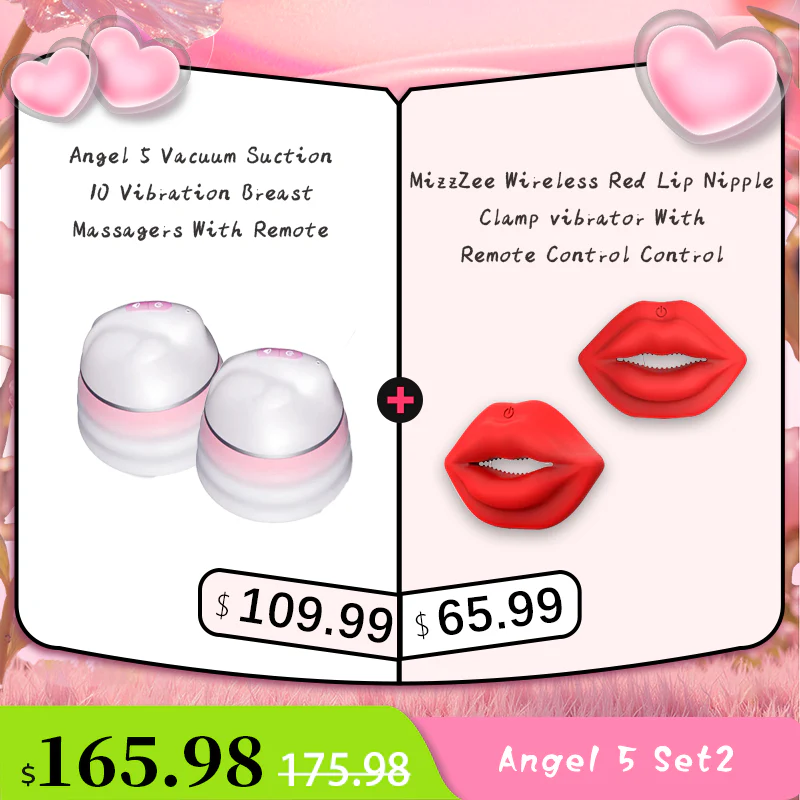 Angel 5 Vacuum Suction 10 Vibration Breast Massagers With Remote (A Pair) - Image 17