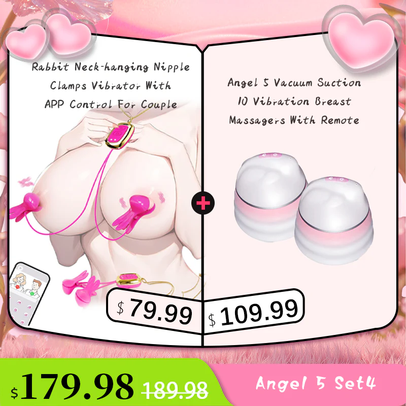 Angel 5 Vacuum Suction 10 Vibration Breast Massagers With Remote (A Pair) - Image 19