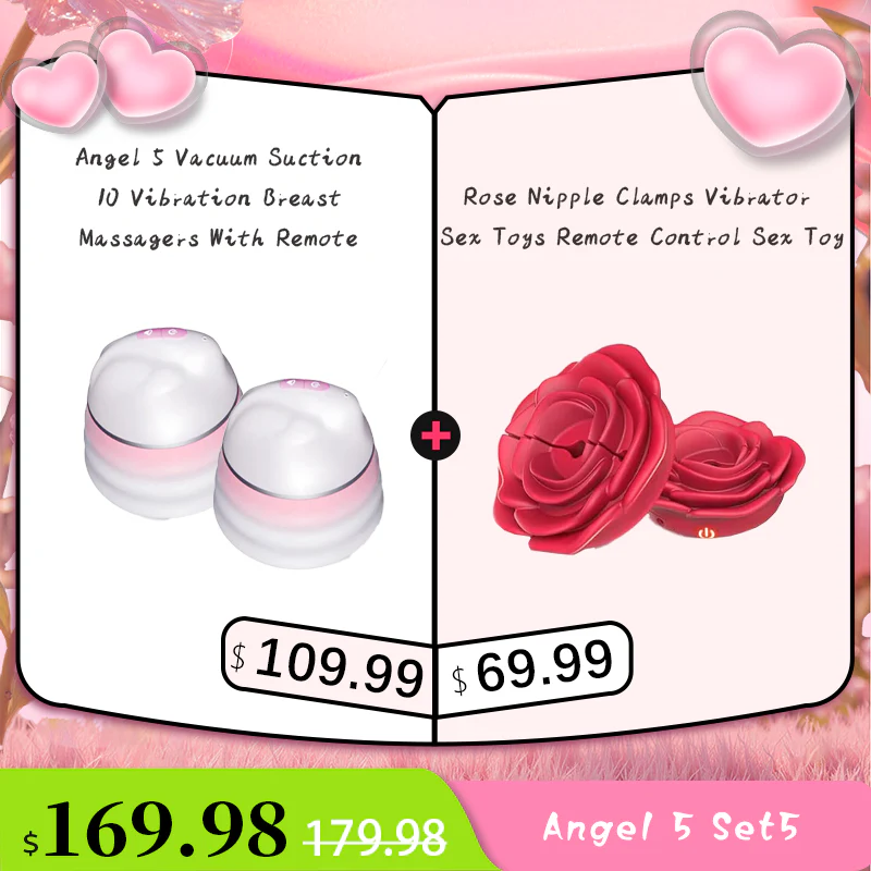 Angel 5 Vacuum Suction 10 Vibration Breast Massagers With Remote (A Pair) - Image 20
