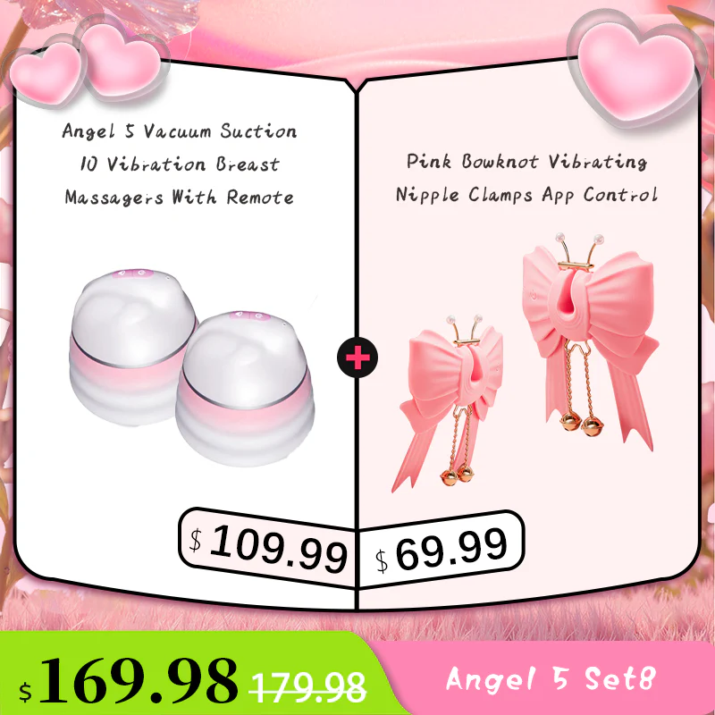 Angel 5 Vacuum Suction 10 Vibration Breast Massagers With Remote (A Pair) - Image 23