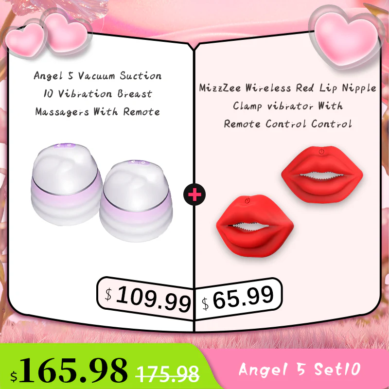 Angel 5 Vacuum Suction 10 Vibration Breast Massagers With Remote (A Pair) - Image 25