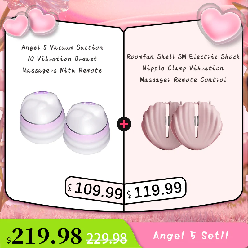 Angel 5 Vacuum Suction 10 Vibration Breast Massagers With Remote (A Pair) - Image 26