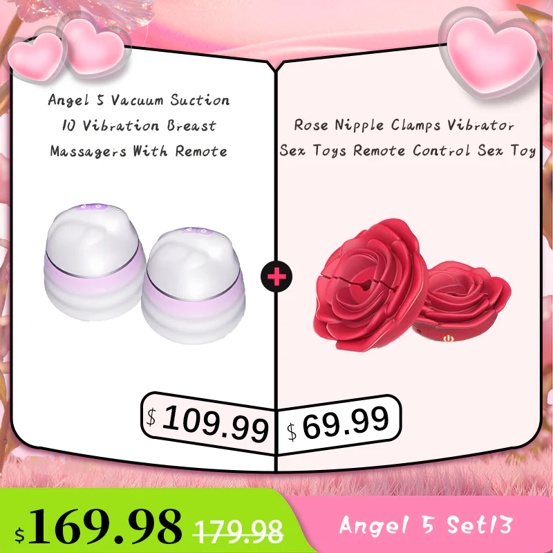 Angel 5 Vacuum Suction 10 Vibration Breast Massagers With Remote (A Pair) - Image 28