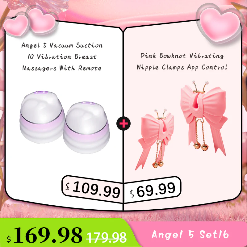 Angel 5 Vacuum Suction 10 Vibration Breast Massagers With Remote (A Pair) - Image 31