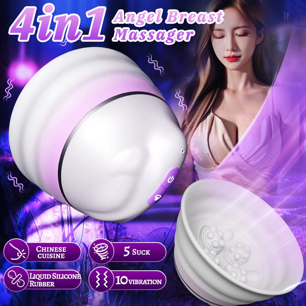 Angel 5 Vacuum Suction 10 Vibration Breast Massagers With Remote (A Pair) - Image 6