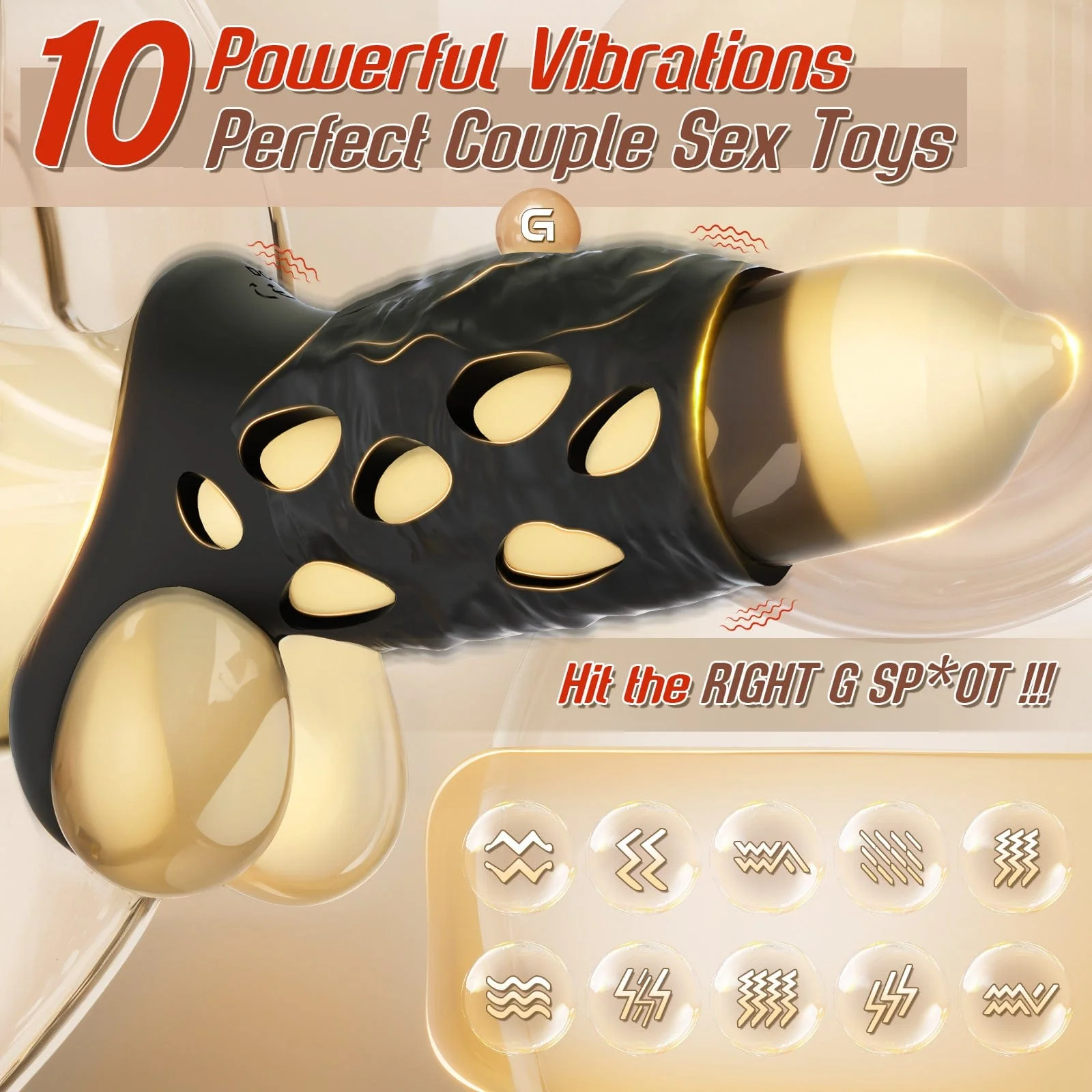 App Controlled Male Sex Toy 10 Vibration Modes App Support Waterproof - Image 3