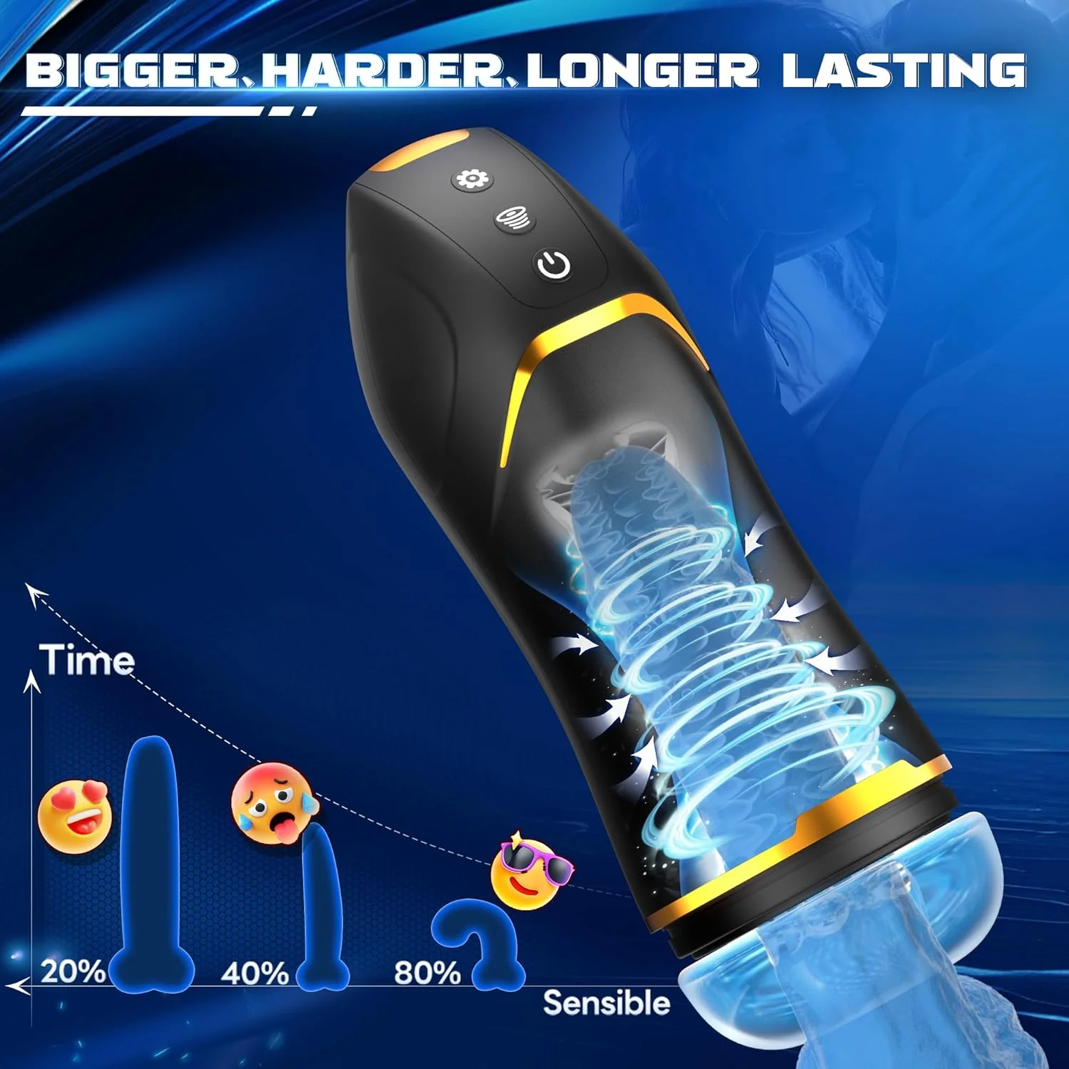 Auto 5 Sucking 10 Vibrating Male Masturbator Sex Toy - Image 3