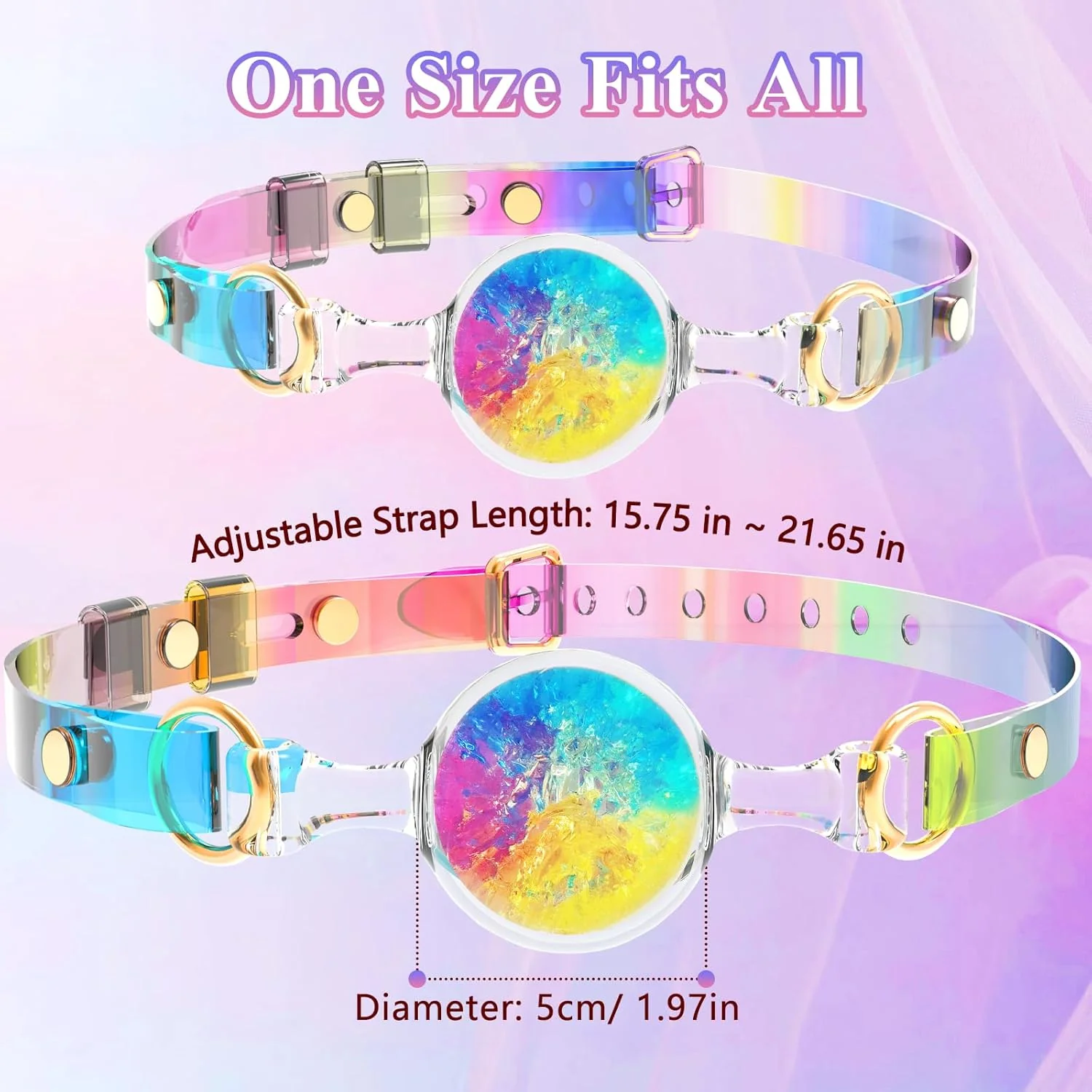 BDSM Ball Gag Silicone Breathable Sex Gag with Adjustable Colorful Strap - Image 6