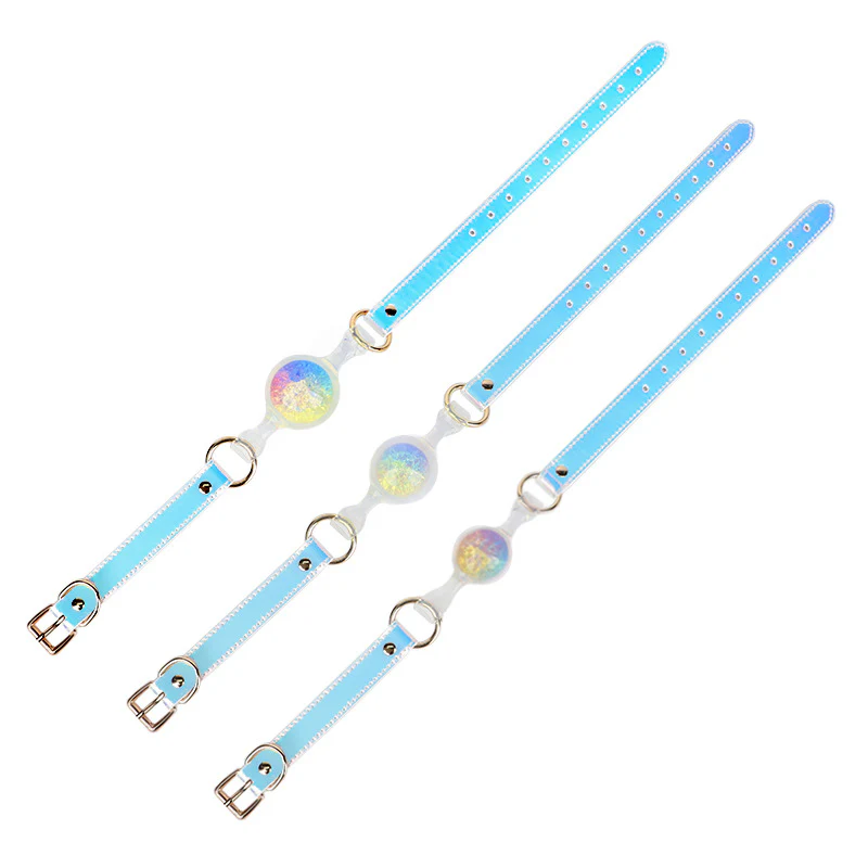 BDSM Ball Gag Silicone Breathable Sex Gag with Adjustable Colorful Strap - Image 8