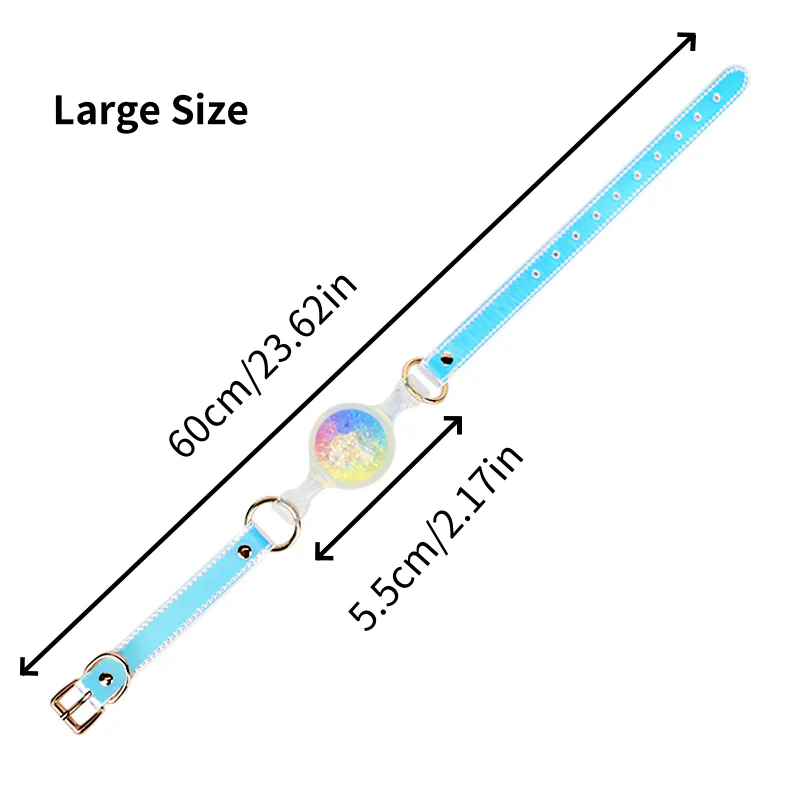 BDSM Ball Gag Silicone Breathable Sex Gag with Adjustable Colorful Strap - Image 9