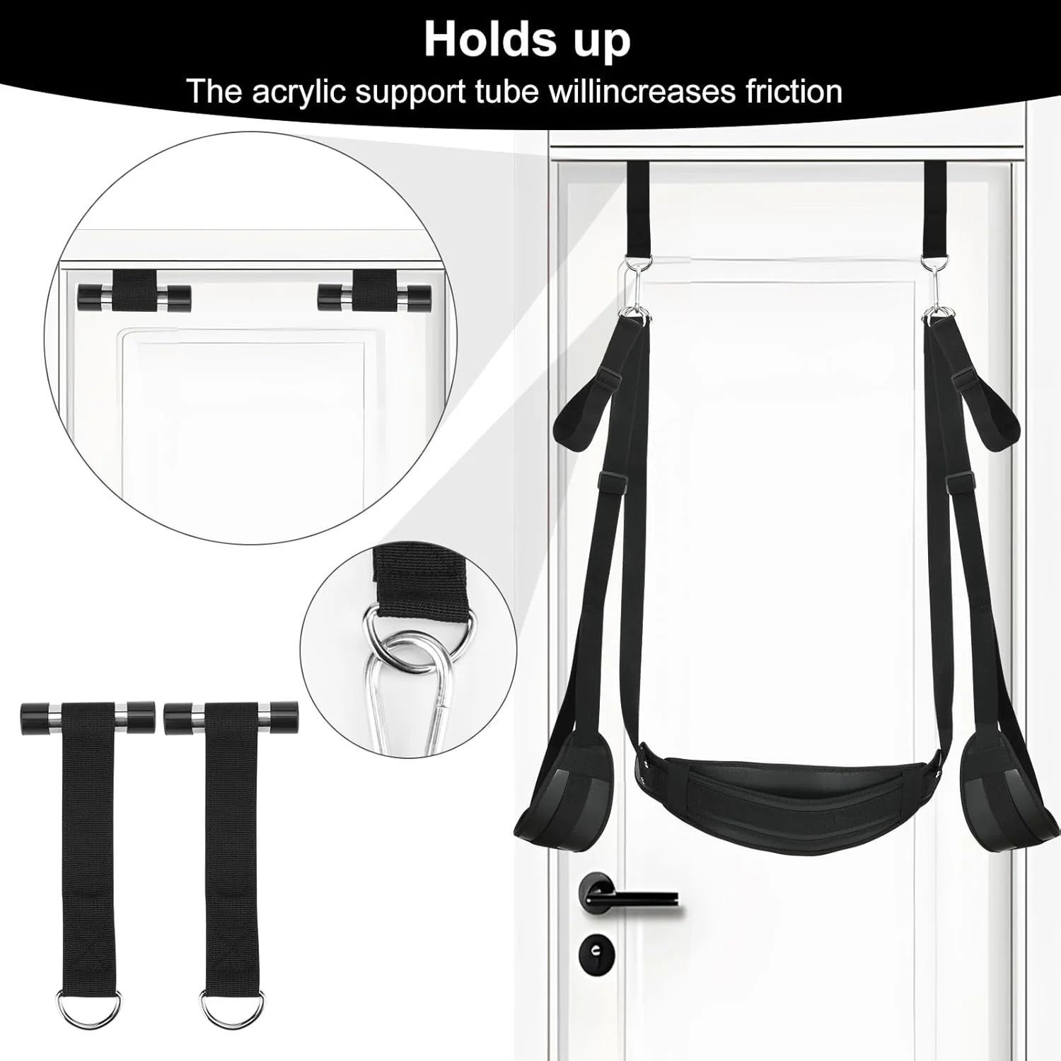 BDSM Sex Swing Bondage Slave Soft Plush Sex Slings with Adjustable Restraints for Couple - Image 3