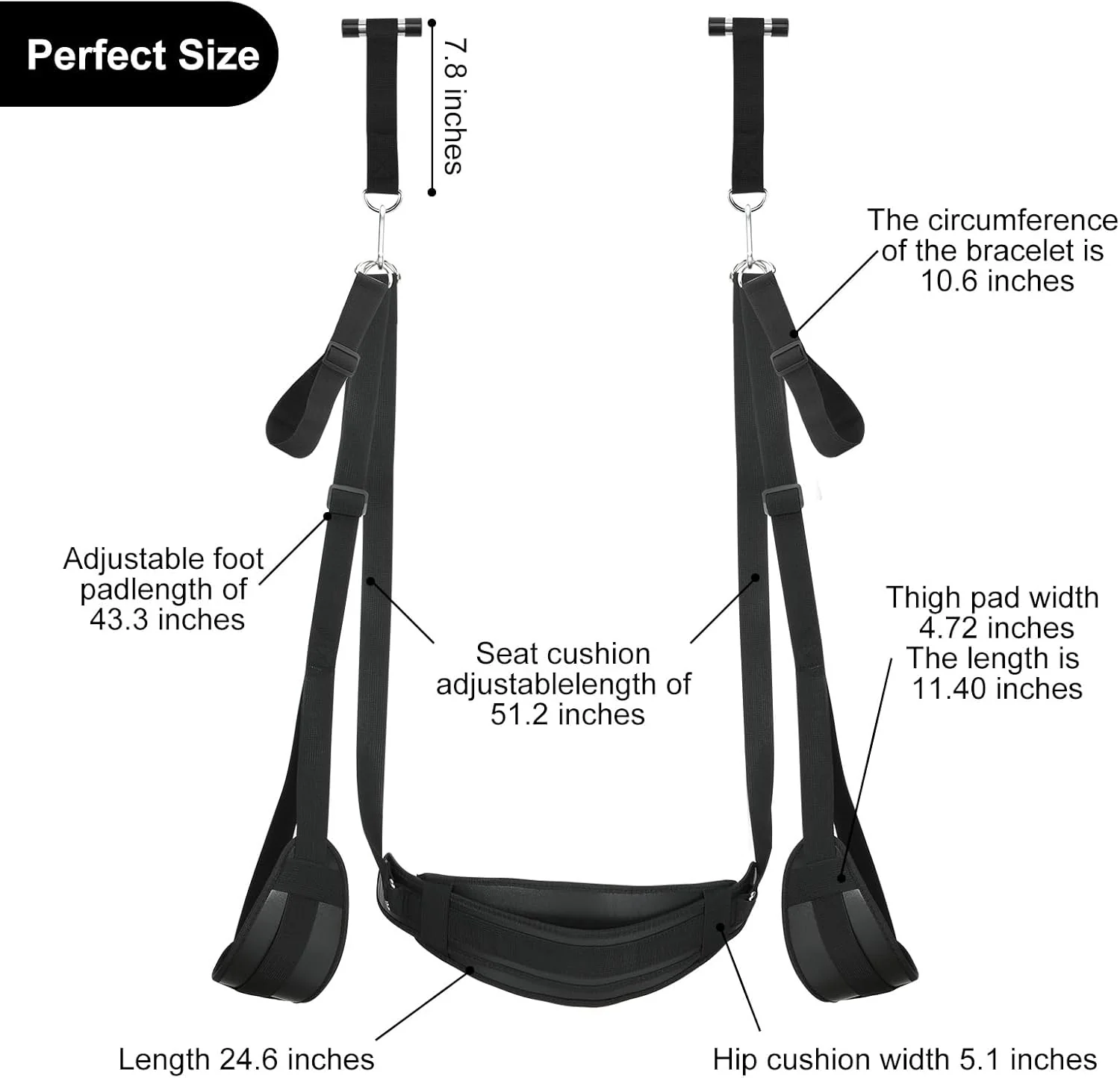 BDSM Sex Swing Bondage Slave Soft Plush Sex Slings with Adjustable Restraints for Couple - Image 5