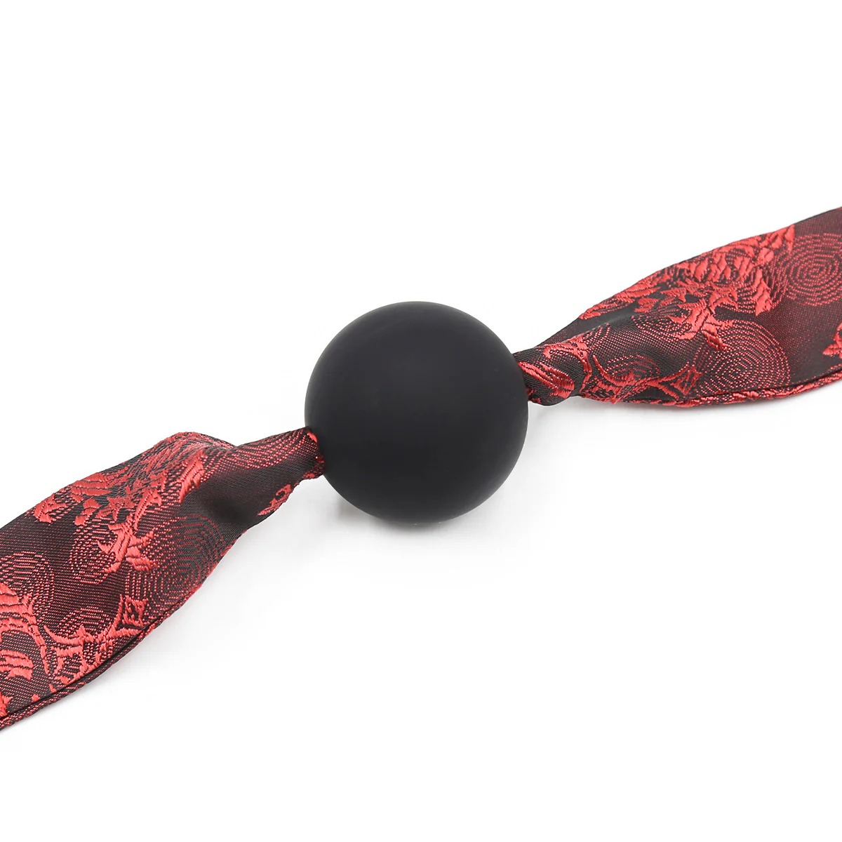 BDSM Silicone Mouth Ball Gag With Soft Jacquard Ribbon For Couple - Image 3