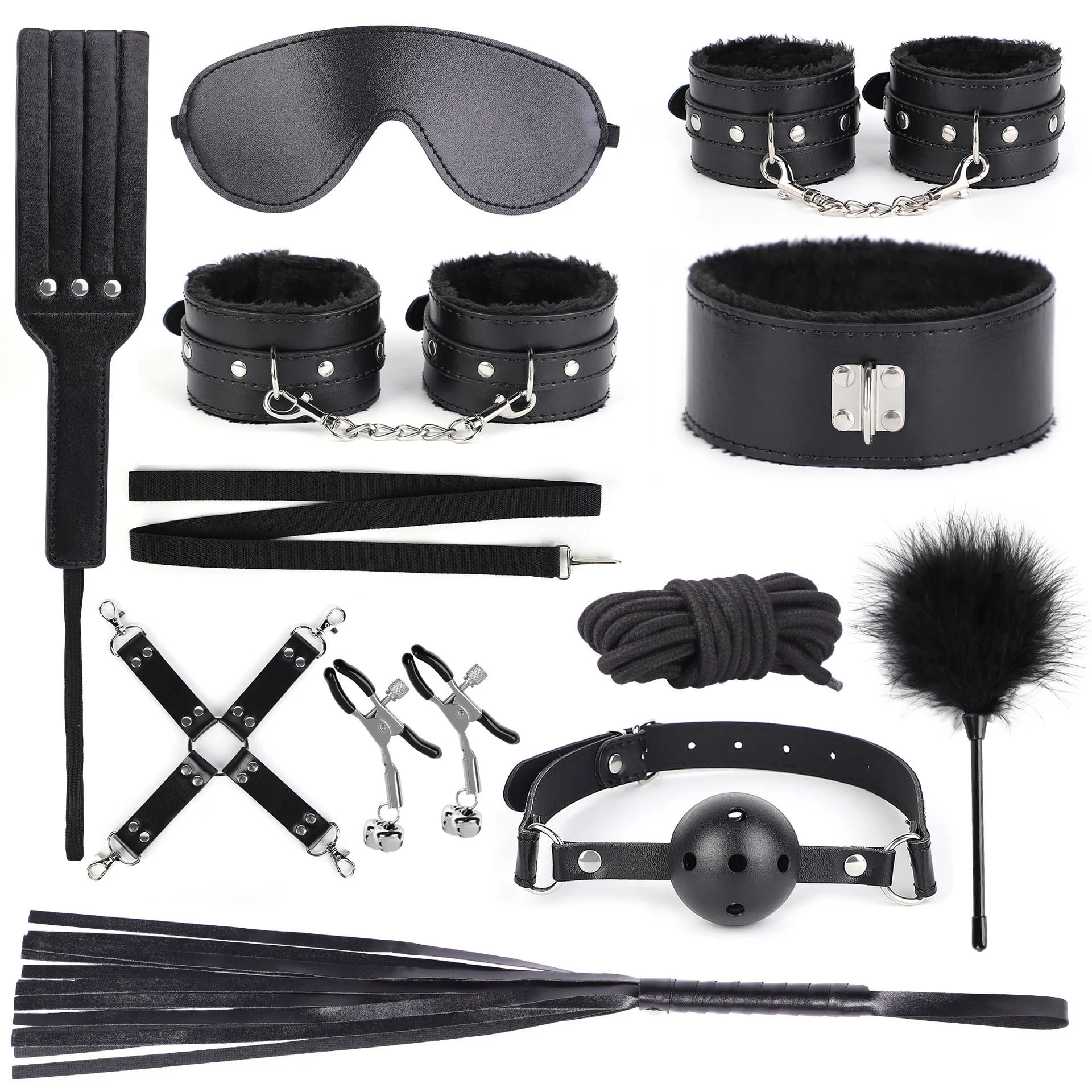 [Big Sale]11PCS BDSM Kit Sex Bondage Restraints Toys for Men Women and Couples Foreplay - Image 10