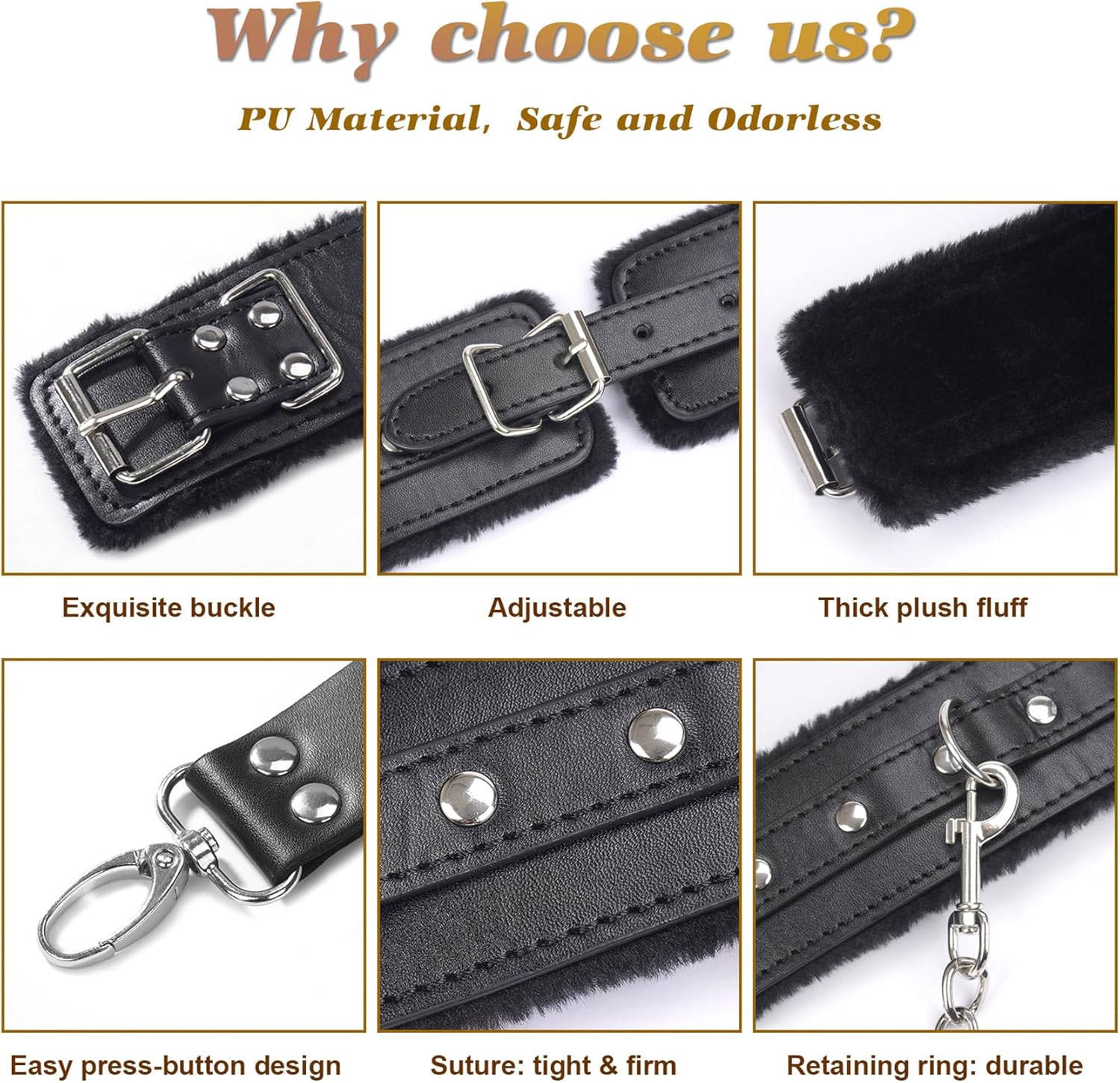 [Big Sale]11PCS BDSM Kit Sex Bondage Restraints Toys for Men Women and Couples Foreplay - Image 3