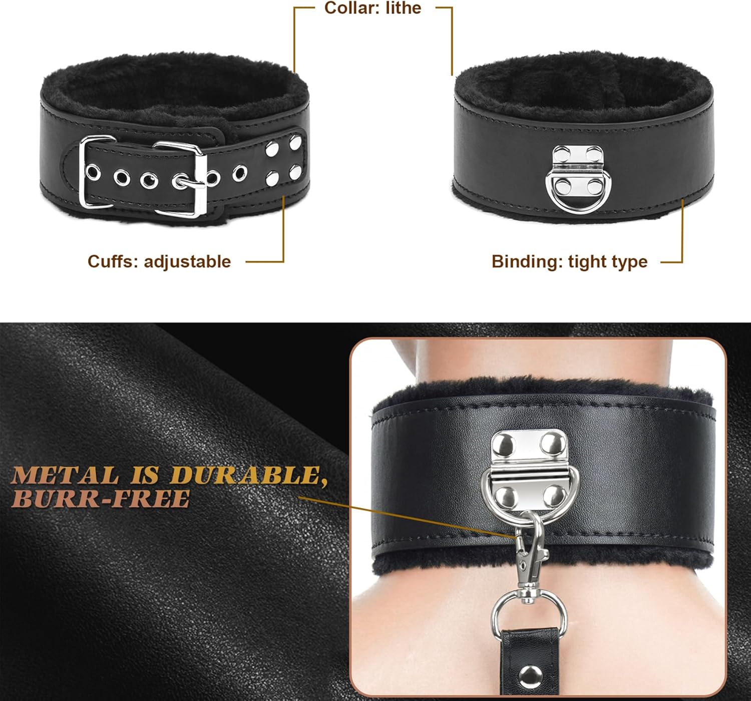 [Big Sale]11PCS BDSM Kit Sex Bondage Restraints Toys for Men Women and Couples Foreplay - Image 4