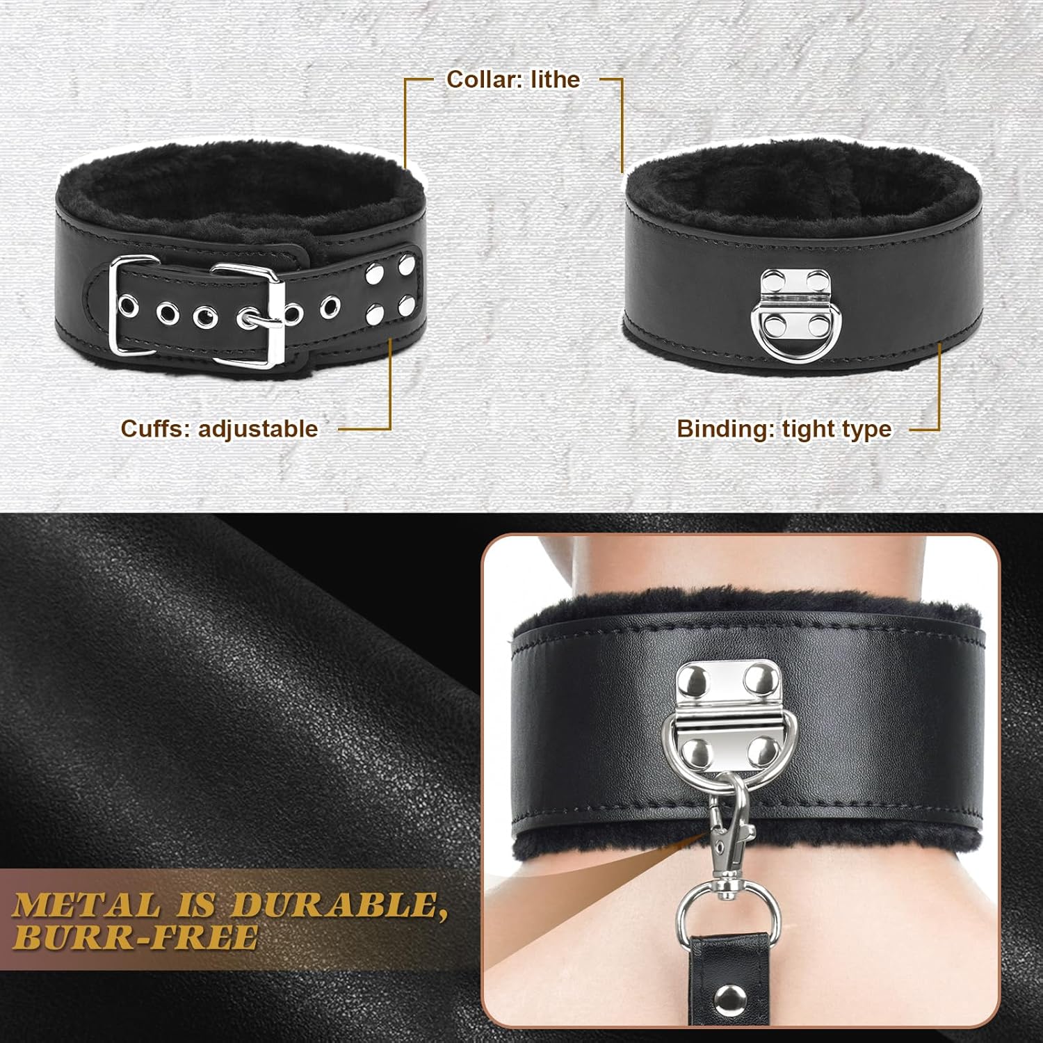 [Big Sale]11PCS BDSM Kit Sex Bondage Restraints Toys for Men Women and Couples Foreplay - Image 9