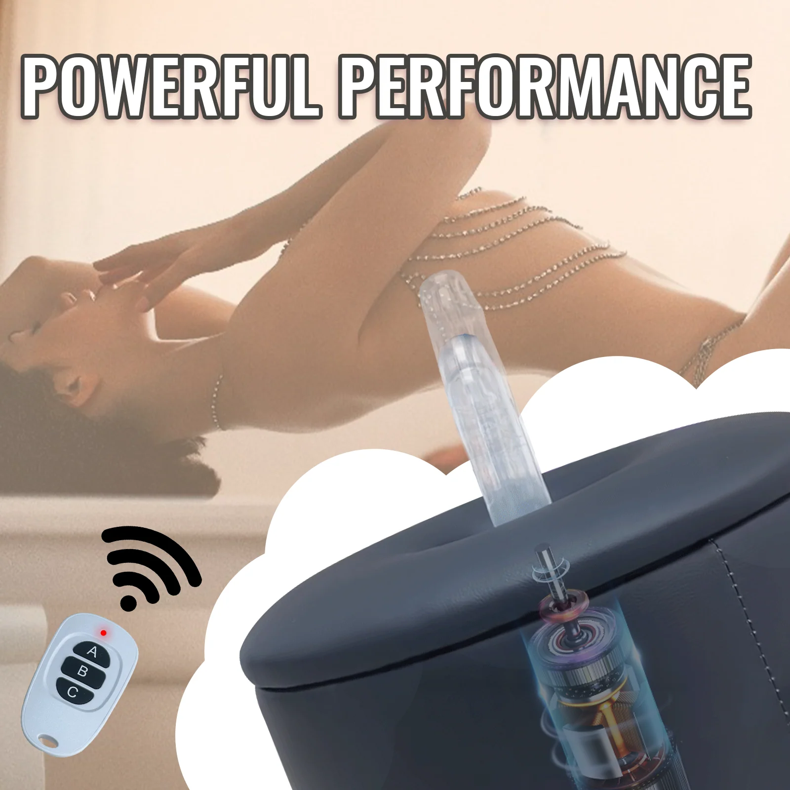 Black Stool Thrusting Sex Machine With Remote Control - Image 3