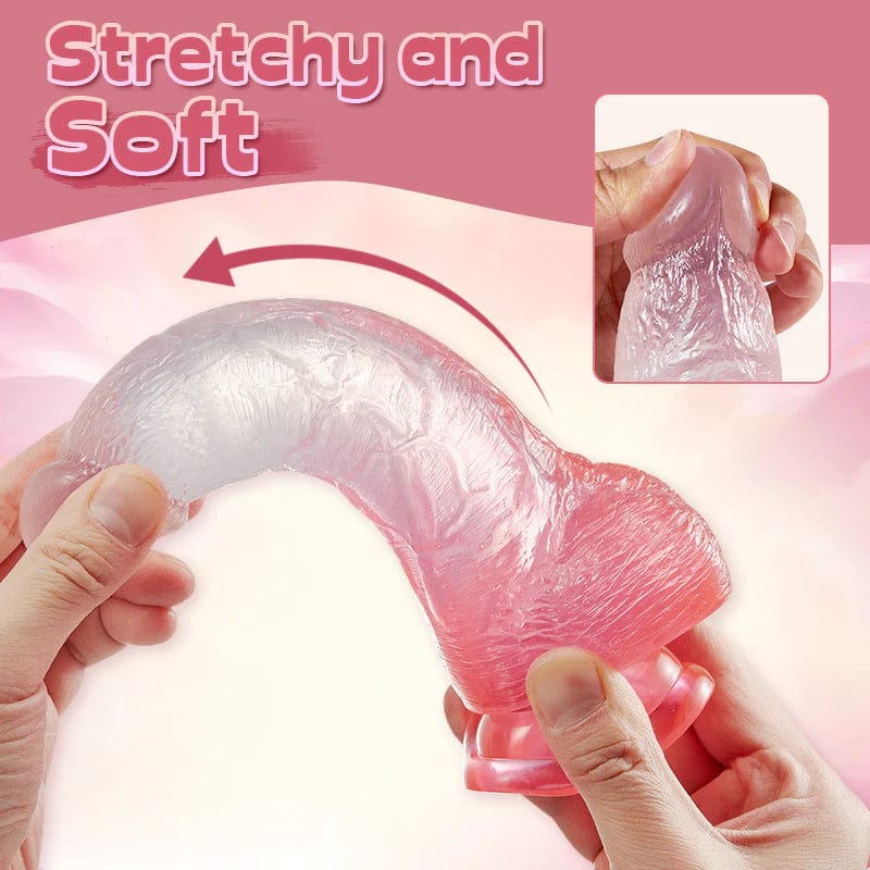 Crystal Jelly Dildo With Strong Suction Cup Huge Dildo 8 Inch - Image 3