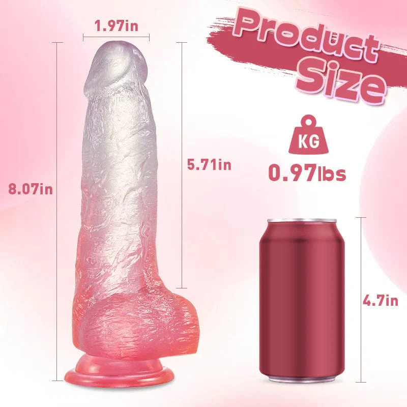Crystal Jelly Dildo With Strong Suction Cup Huge Dildo 8 Inch - Image 6