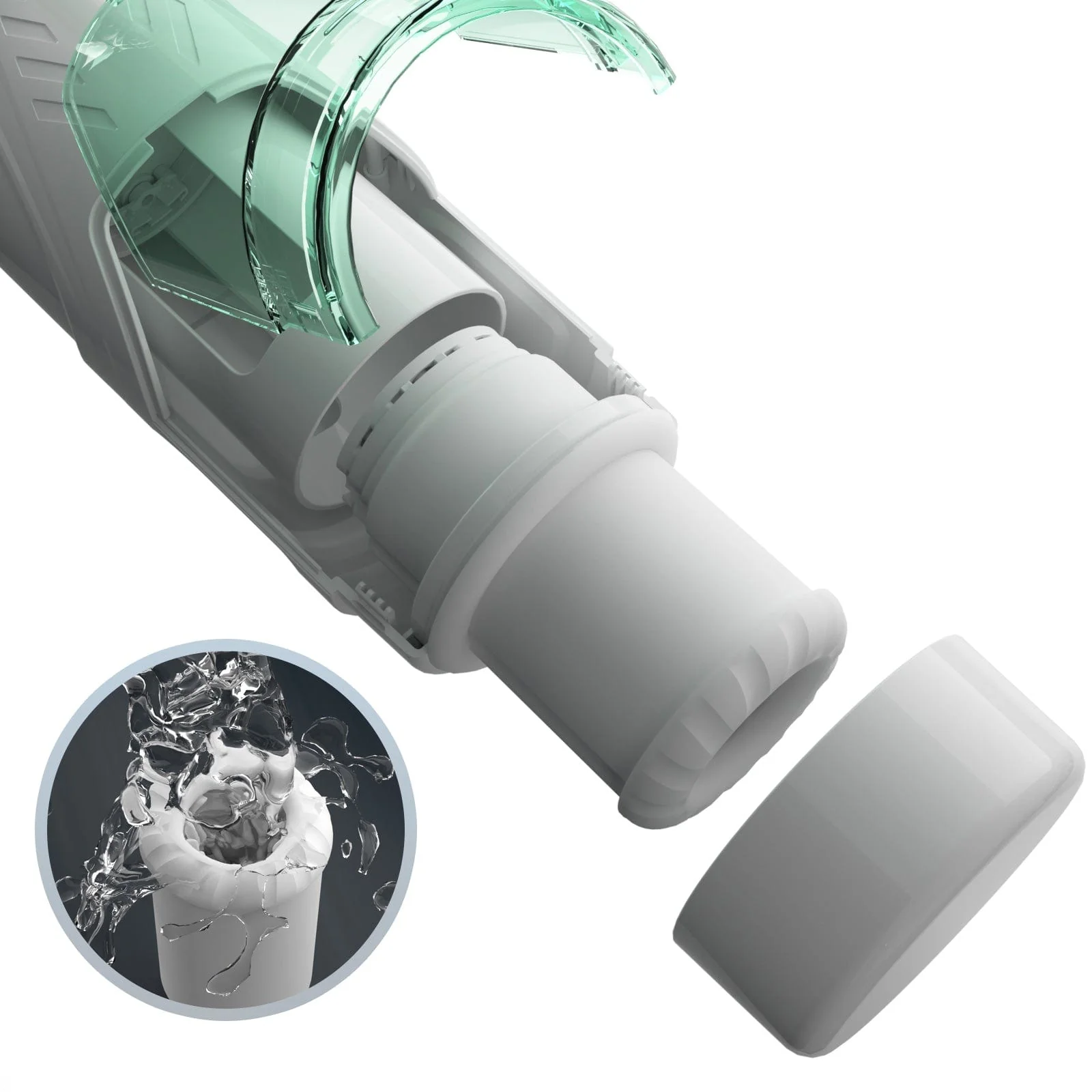 Green Star Rotating Telescopic Vibration Male Masturbator - Image 9