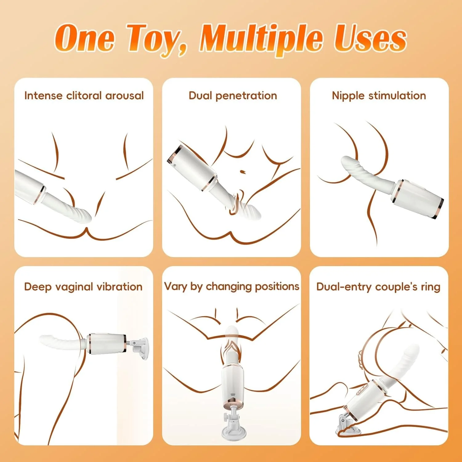 Honey 7 Thrusting Heating Sex Machine Vibrator with Sucker - Image 3