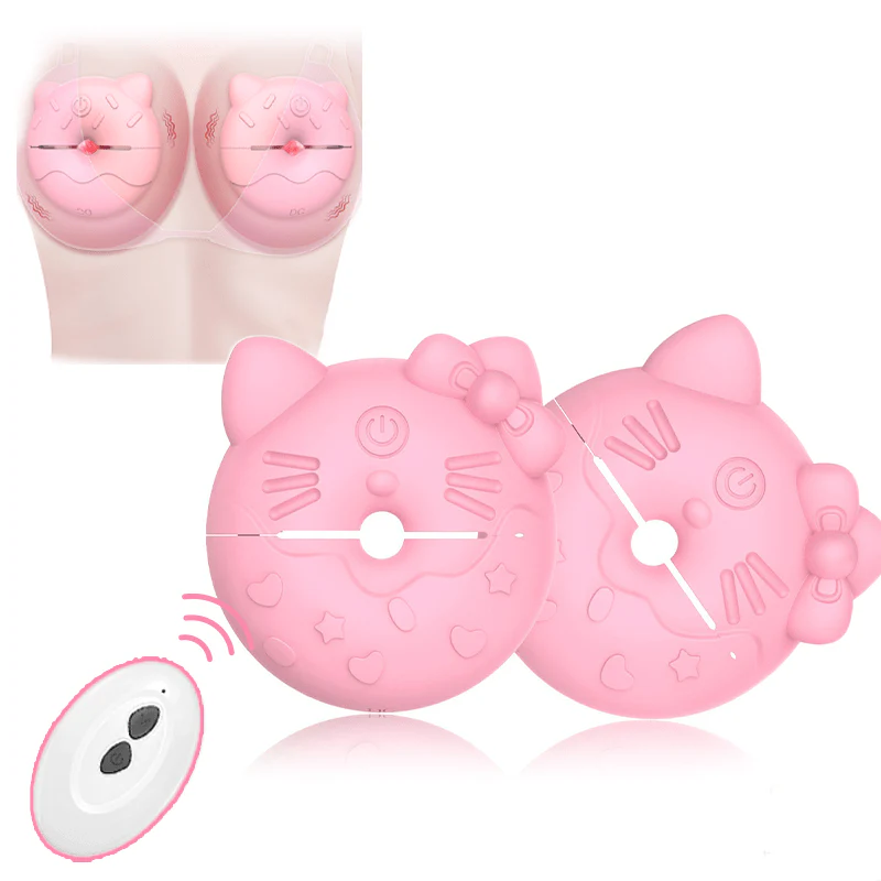 Kitty Cat Nipple Clamp Vibrators Breast Massager with Remote Control - Image 3