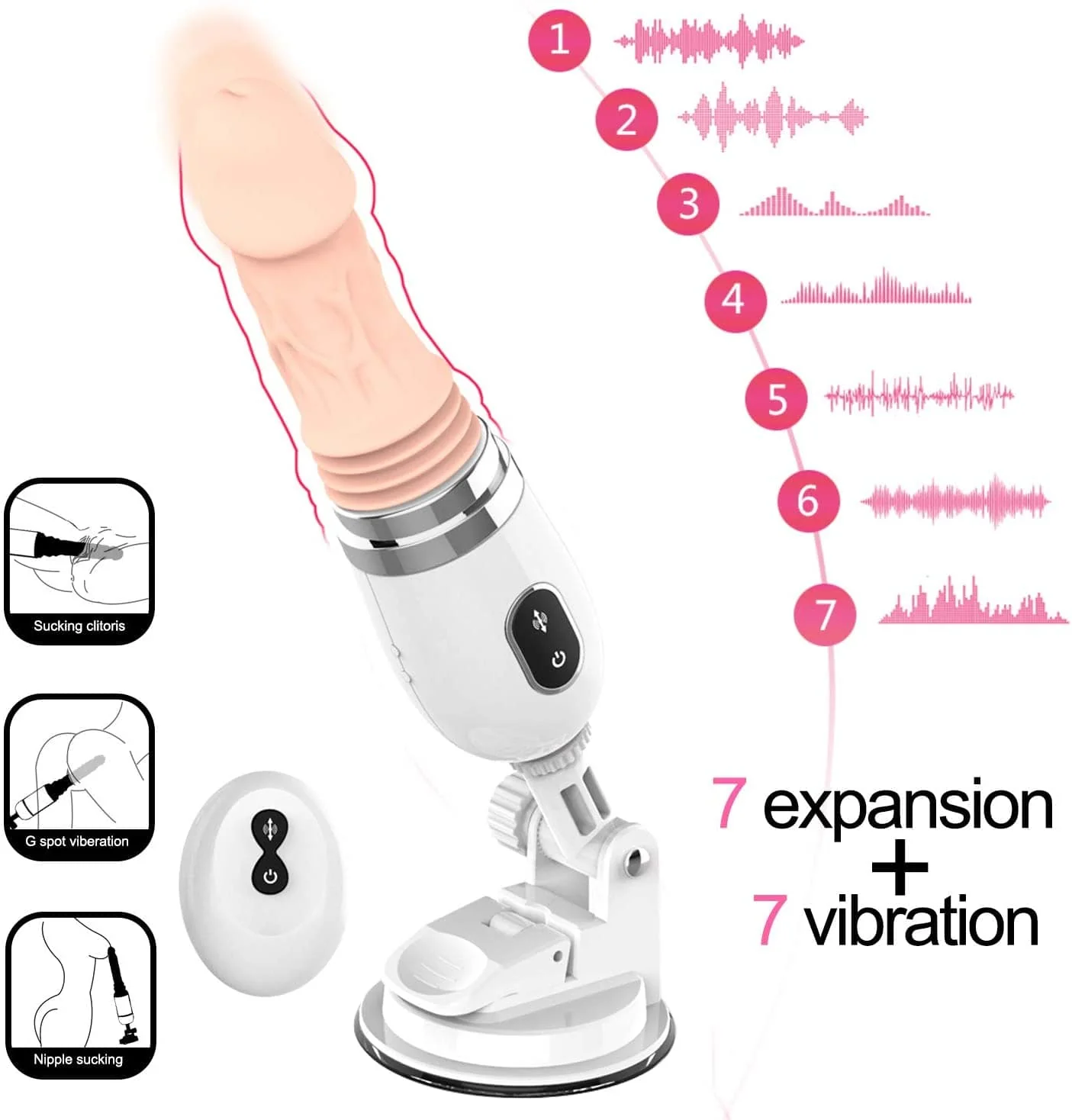 Small Dildo Machine Suction Cup Vibrant Toys with Remote Control - Image 3