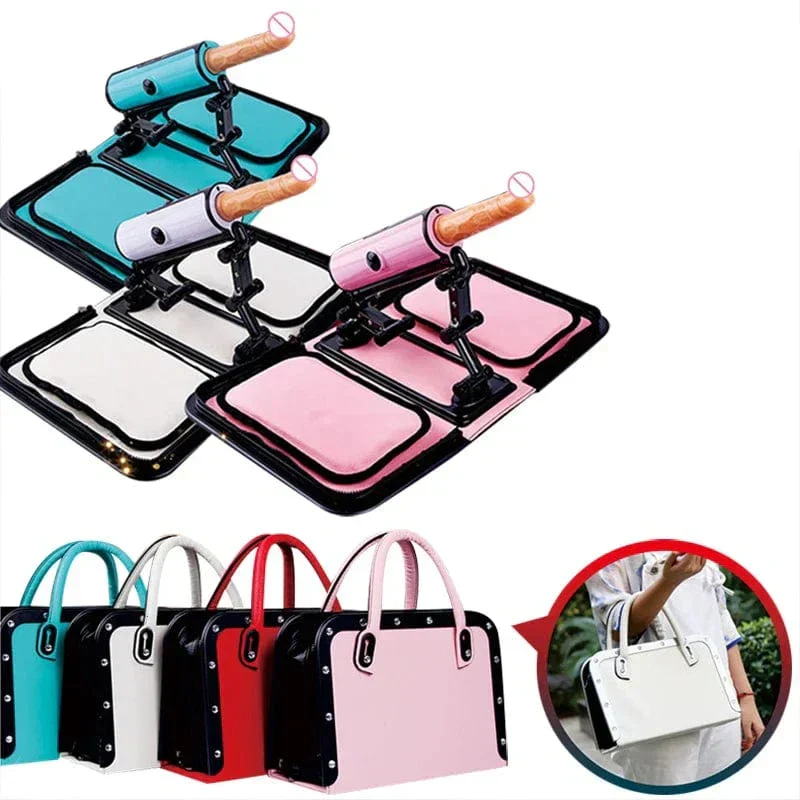 Leather Bag 1.0 Female Sex Machine Masturbation Pumping Gun With Dildos - Image 13