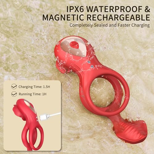 Cock Ring with Rose Clitoral Stimulation - Image 4