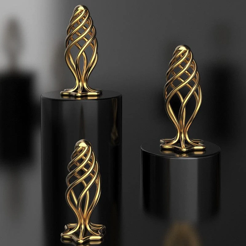 Gold Stainless Steel Hollow Anal Plug For Male And Female Anal Expansion - Image 3