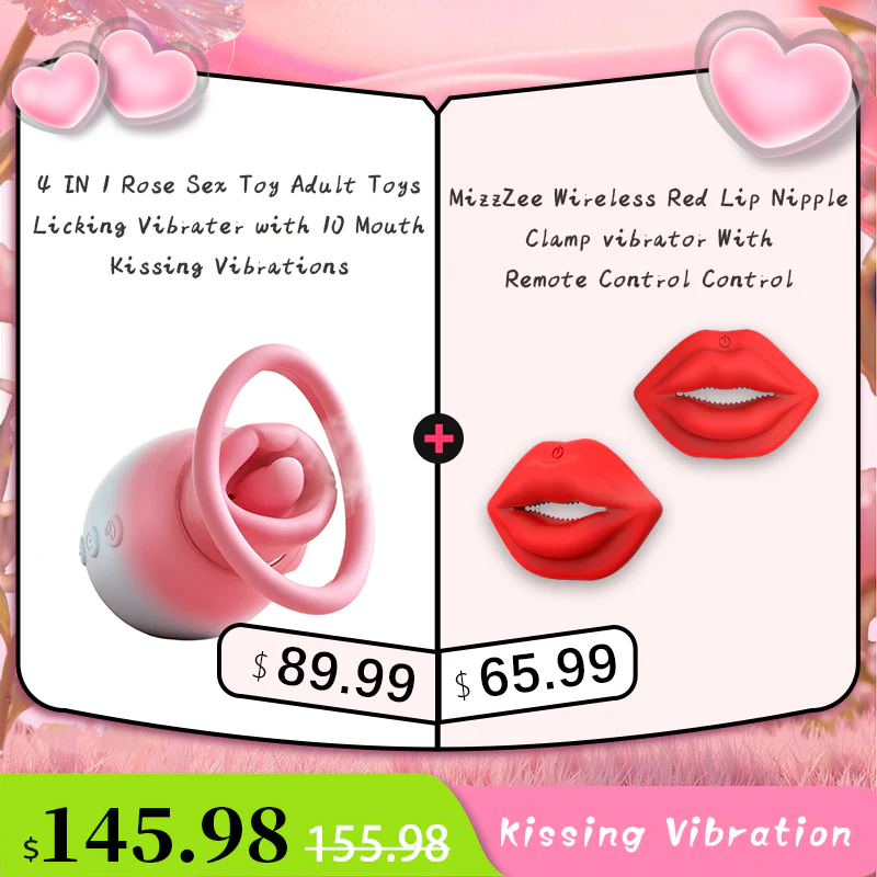 4 IN 1 Rose Sex Toy Adult Toys Licking Vibrater with 10 Mouth Kissing Vibrations - Image 12