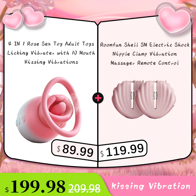 4 IN 1 Rose Sex Toy Adult Toys Licking Vibrater with 10 Mouth Kissing Vibrations - Image 13