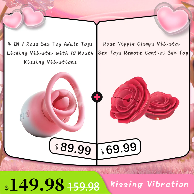 4 IN 1 Rose Sex Toy Adult Toys Licking Vibrater with 10 Mouth Kissing Vibrations - Image 15