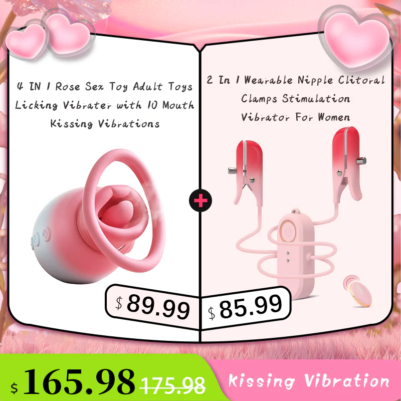 4 IN 1 Rose Sex Toy Adult Toys Licking Vibrater with 10 Mouth Kissing Vibrations - Image 16