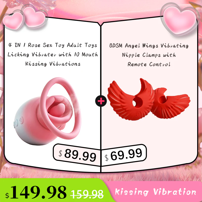4 IN 1 Rose Sex Toy Adult Toys Licking Vibrater with 10 Mouth Kissing Vibrations - Image 17