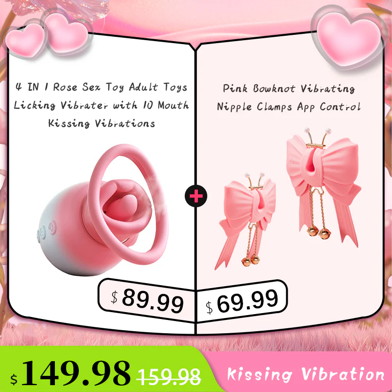 4 IN 1 Rose Sex Toy Adult Toys Licking Vibrater with 10 Mouth Kissing Vibrations - Image 18