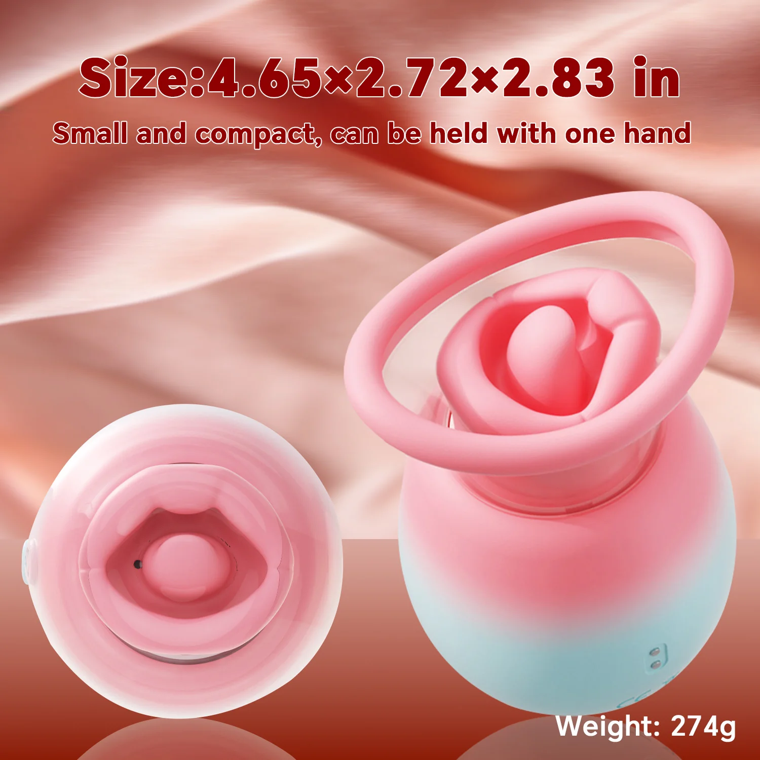 4 IN 1 Rose Sex Toy Adult Toys Licking Vibrater with 10 Mouth Kissing Vibrations - Image 4