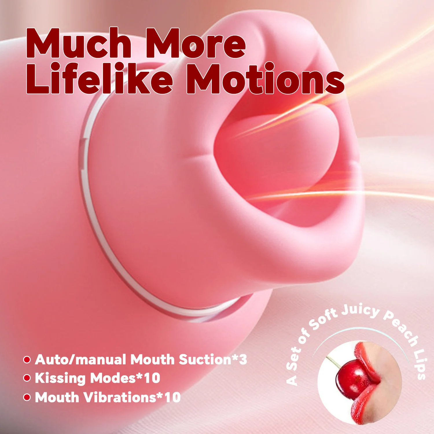 4 IN 1 Rose Sex Toy Adult Toys Licking Vibrater with 10 Mouth Kissing Vibrations - Image 8