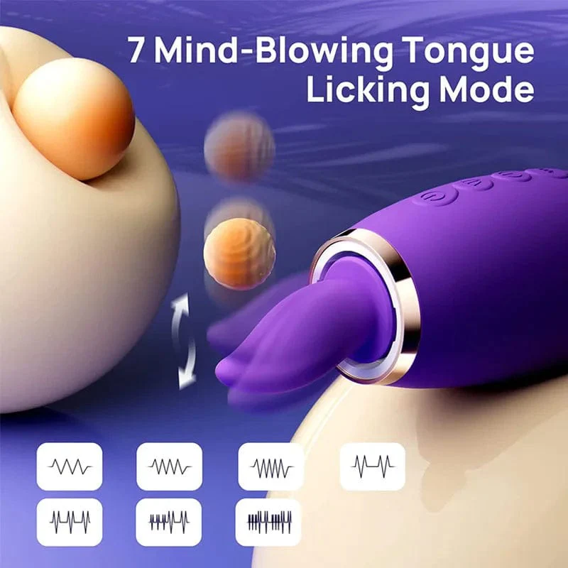Sucking Licking Vibrating Tongue Oral Clitoral G spot Vibrator - Image 3